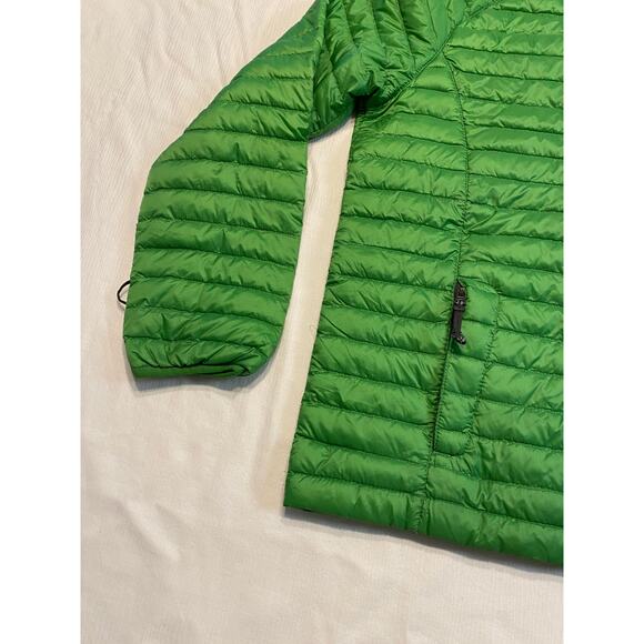 L L Bean Goose Down Puffer Jacket Kids Large 14-16 Green Full Zip Pockets - Picture 7 of 16